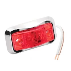 WESBAR LED Waterproof Red Side Marker Clearance Light w/Chrome Bezel
