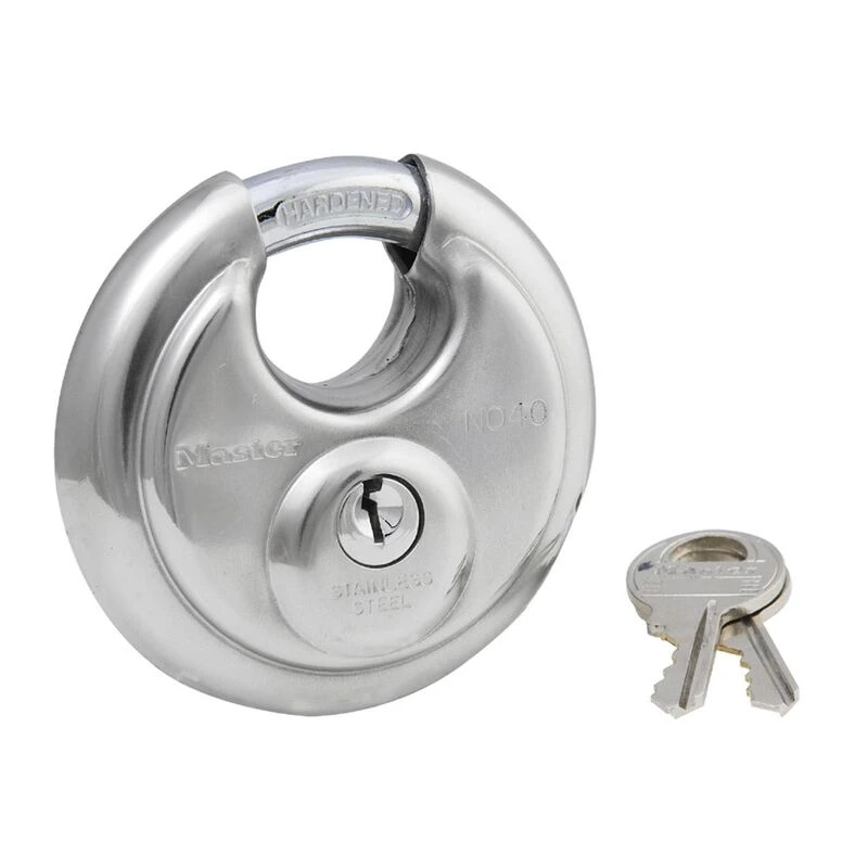 MASTER LOCK 2 3/4" (70 mm) Wide Stainless Steel Discus Padlock with Shrouded Shackle 3 MASTER LOCK 2 3/4" (70 mm) Wide Stainless Steel Discus Padlock with Shrouded Shackle