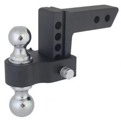 TRAILER VALET Blackout Series 8,000 lbs/10,000 lbs Adjustable Drop Hitch, 2" & 2-5/16" Ball, 0-4" Drop