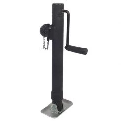 TRAILER VALET Blackout Series 2,000 lb. Side Wind Welded Pipe Mount Jack, 15" Travel