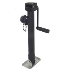 TRAILER VALET Blackout Series 5,000 lb. Side Wind Welded Pipe Mount Jack, 15" Travel