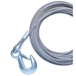 POWERWINCH Stainless Steel Universal Replacment Winch Cable 50' with Galvanzied Hook