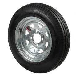 C E SMITH 530 X 12C Bias Trailer Tire and 12 X 4 1/2 Galvanized Spoke Rim 5 X 4 1/2 Bolt Pattern